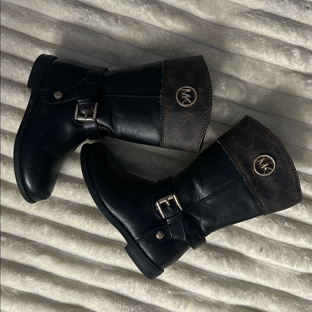 Toddler Michael Kors Black and Brown Riding Boots